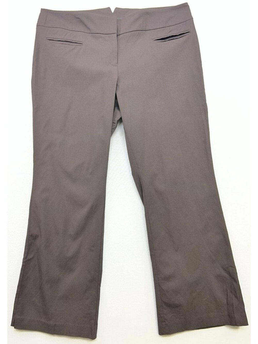 Lane Bryant Women's Bootcut Leg Rayon Dress Pants Flat Front Size 4 Brown